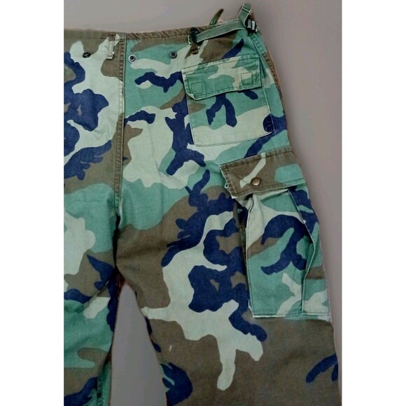 Vintage Military BDU Pants Woodland Camo Men’s Medium 35x32 Cargo Army Style - Picture 9 of 11